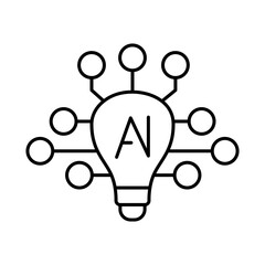 AI Ideas Line Icons. AI, Brain, Robot, Bot, Technology, Mind, AI Agent, Intelligent Icons Editable Stroke Vector Illustration
