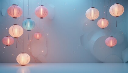 Spectacular lantern festival celebration indoor venue decorative display tranquil atmosphere aesthetic perspective cultural significance