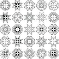 Collection of 25 intricate mandala vectors, perfect for cutting, engraving, sublimation, and decoration.