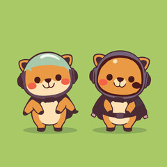 Cute Astronaut Animals Vector Illustration