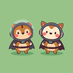 Minimalist Space Animals Clipart