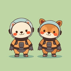 Minimalist Space Animals Clipart