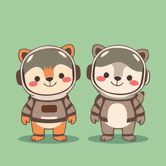 Minimalist Space Animals Clipart