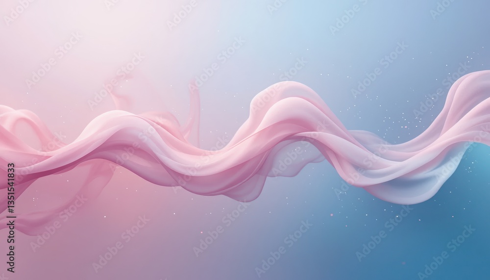 Poster flowing abstract waves digital art aesthetic background soft gradient calm environment peaceful conc