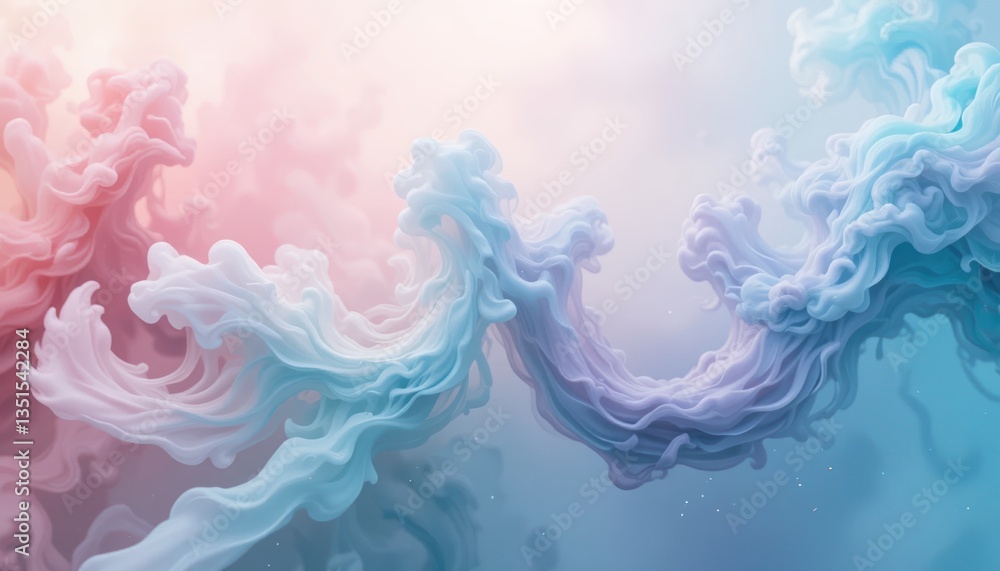 Poster dynamic waves of colorful swirls digital art showcase creative space ethereal atmosphere abstract vi