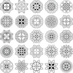 Collection of 25 intricate mandala vectors, perfect for cutting, engraving, sublimation, and decoration.