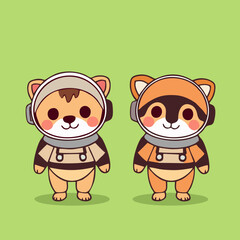 Minimalist Space Animals Clipart