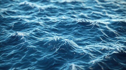 Obraz premium Serene ocean waves gently rolling under sunlight