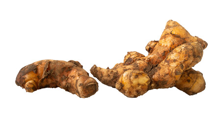 Ginger roots isolated on white background
