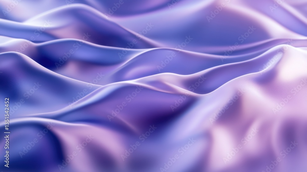 Poster flowing fabric in shades of purple creates a serene and calming visual experience in a soft light