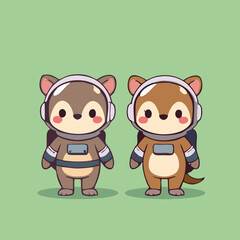 Minimalist Space Animals Clipart