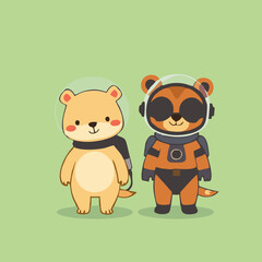 Minimalist Space Animals Clipart