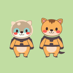 Minimalist Space Animals Clipart