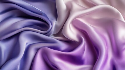 Obraz premium Soft satin fabric in shades of purple and lavender with flowing patterns and luxurious texture