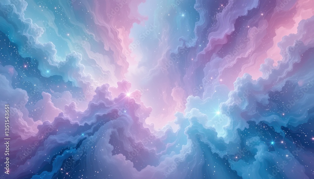 Poster cosmic wonders unveiled ethereal nebulae display outer space digital art celestial environment abstr