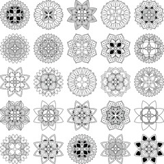 Collection of 25 intricate mandala vectors, perfect for cutting, engraving, sublimation, and decoration.