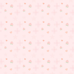 seamless pattern with flowers and peach