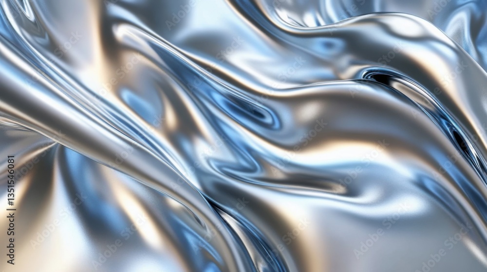 Aufkleber metallic fabric creates a striking visual with smooth curves and shiny textures under soft lighting