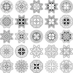 Collection of 25 intricate mandala vectors, perfect for cutting, engraving, sublimation, and decoration.