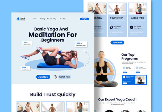 Professional Yoga Classes Landing Page