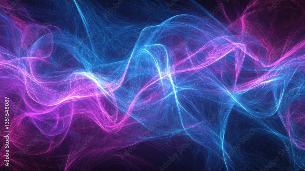 Aufkleber colorful abstract light waves create a vibrant display in a dark background