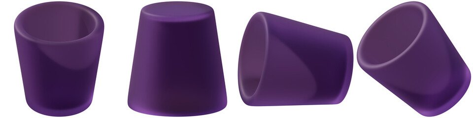 Red Cups - 3D Illustration with Transparent Background