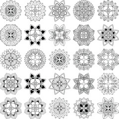 Collection of 25 intricate mandala vectors, perfect for cutting, engraving, sublimation, and decoration.