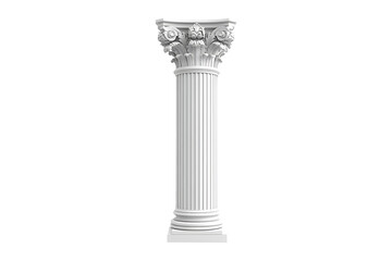 Obraz premium Architectural white lonic columns Isolated on White and Transparent Background PNG Image.