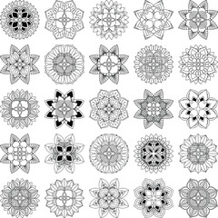 Collection of 25 intricate mandala vectors, perfect for cutting, engraving, sublimation, and decoration.