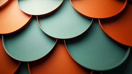 Interlocking teal & orange curves create a visually pleasing, abstract pattern