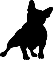 dog french bulldog silhouette, vector