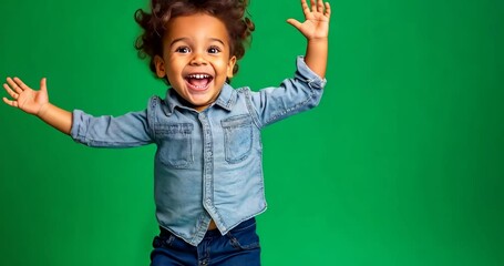 Child Jumps in Slow-Mo on Green Screen - Powered by Adobe