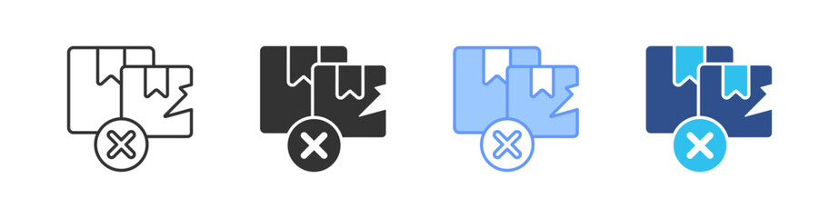 Fototapeta premium Rejected Multi Style Icon Set Vector 