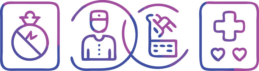 Obraz premium Healthcare Icon Set – Medical, Doctor & Clinic Vector Illustrations