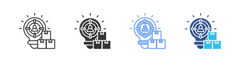 Buyer Persona Multi Style Icon Set Vector 