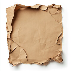 Fototapeta premium Old, vintage paper with torn edges, isolated on a white background.