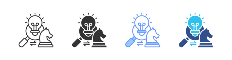 Differentiation Multi Style Icon Set Vector 