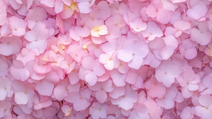 Close Up Pale Pink Hydrangea Blossoms Floral Texture Background