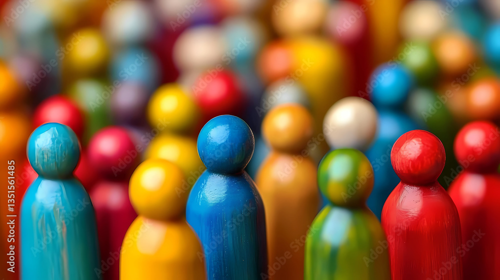 Poster abstract image of colorful balls with blurred background