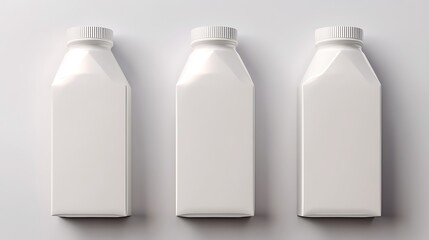 Three Blank White Plastic Bottles Mockup
