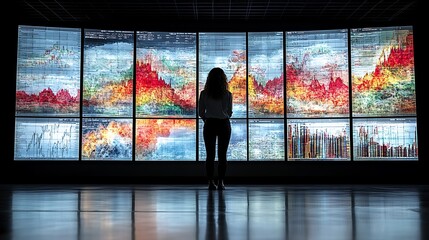 Fototapeta premium Businesswoman Contemplates Financial Data.