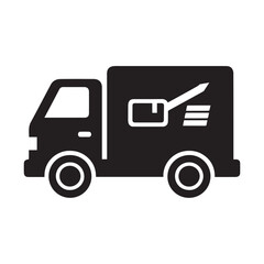 Fototapeta premium Vector illustration of a delivery truck icon on a white background