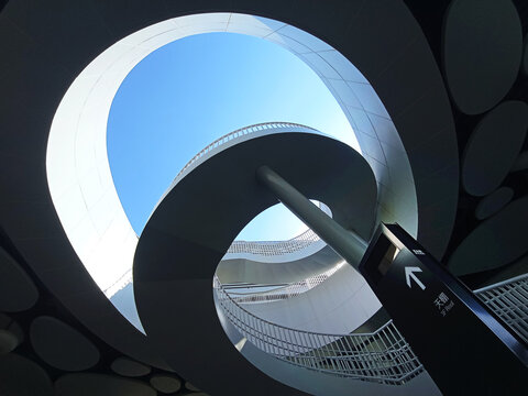 Kaohsiung, Taiwan - March 21, 2025: The brand new station in Kaohsiung City is an underground railway station for Taiwan Railways and Kaohsiung MRT. 