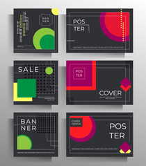 Cover design for brochure, flyer, folder, poster. Set of templates of different formats. Vector color illustration of geometric.