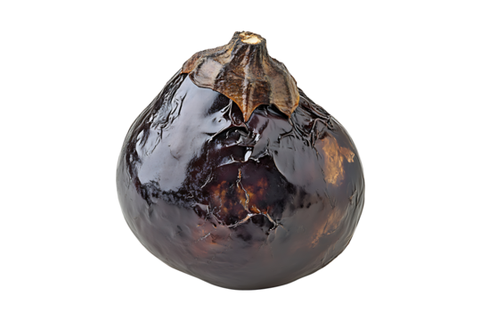 Rotten Eggplant Isolated on White and Transparent Background PNG Image.