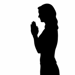Praying women silhouette 