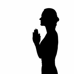 Praying women silhouette 