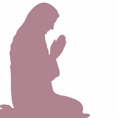 Praying women silhouette 