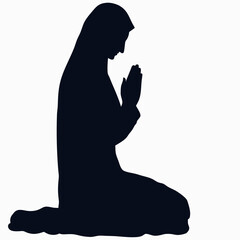 Praying women silhouette 
