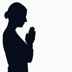 Praying women silhouette 